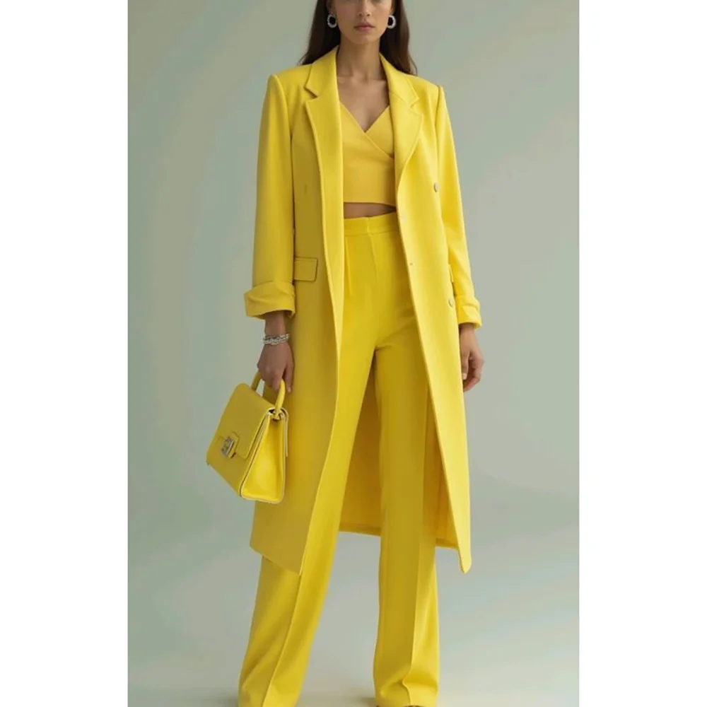 Women Stylish 2 Pieces Suit Jacket Pants Smart Casual Long Coat Fashion Trousers Office Female Clothing
Women Stylish 2 Pieces Suit Jacket Pants Smart Casual Long Coat Fashion Trousers Office Female Clothing