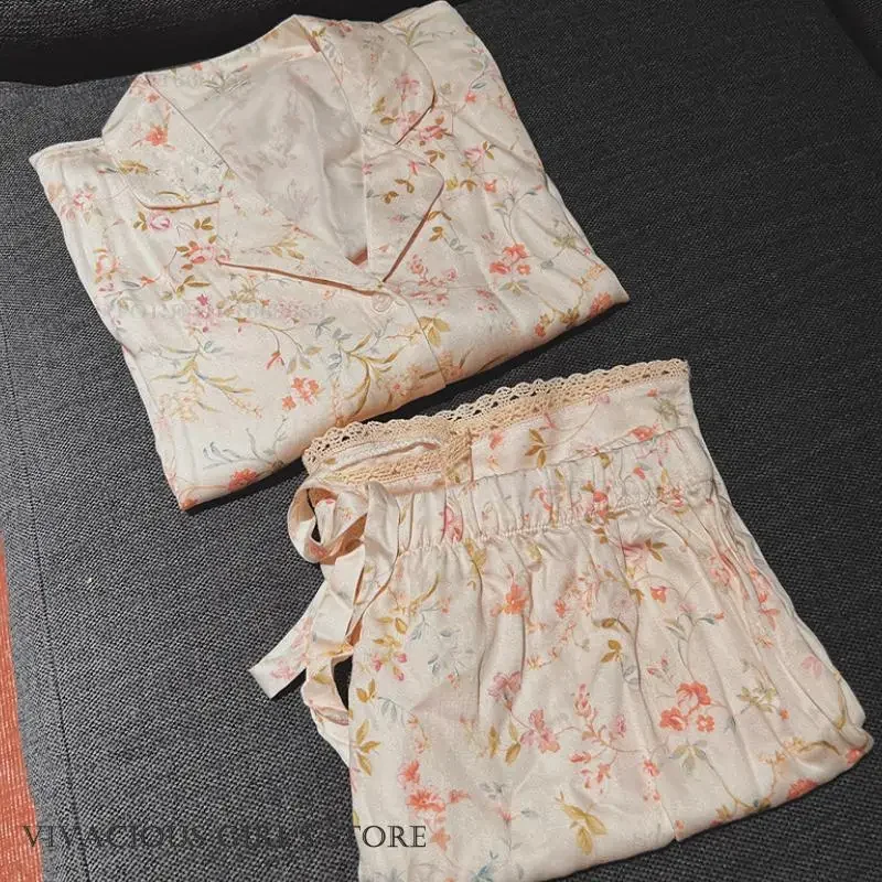 Пижамный комплект из вискозы и поплина, новый летний пижамный костюм с короткими рукавами, пижамный костюм Pour Femme, свободная домашняя одежда с цветочным принтом, одежда для дома
Пижамный комплект из вискозы и поплина, новый летний пижамный костюм с короткими рукавами, пижамный костюм Pour Femme, свободная домашняя одежда с цветочным принтом, одежда для дома