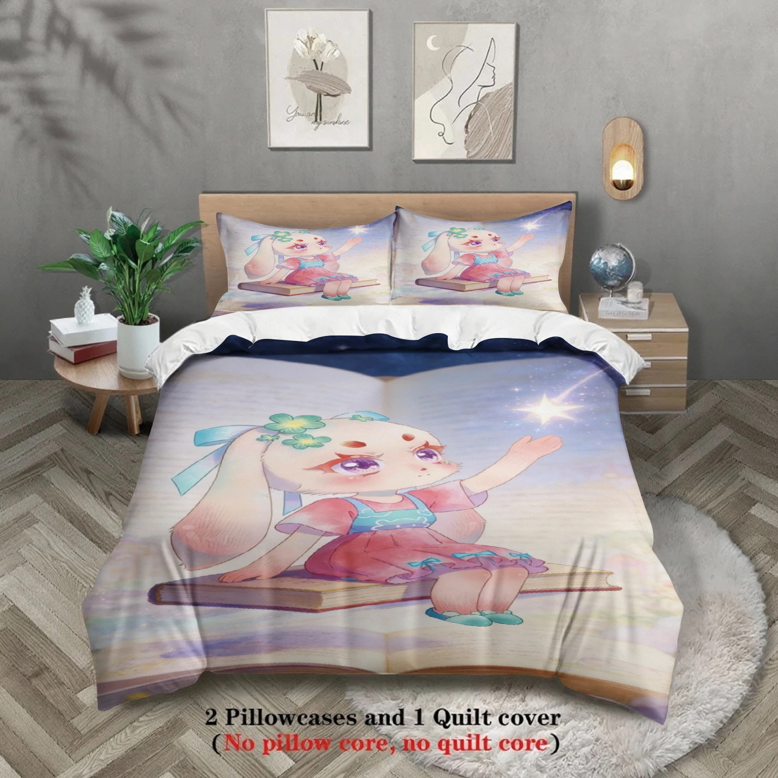 Softville Cozy Town 3PCS Bedding Sets Lop Rabbit on Giant Book Pinted Duvet Cover No filling Cartoon Style Queen King Size
Softville Cozy Town 3PCS Bedding Sets Lop Rabbit on Giant Book Pinted Duvet Cover No filling Cartoon Style Queen King Size