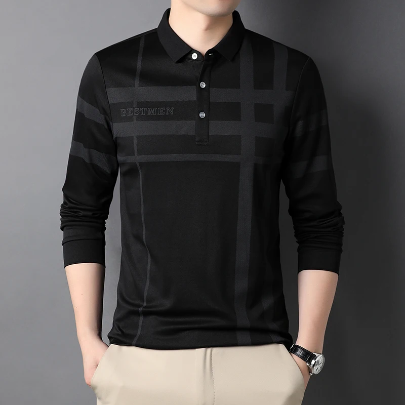 2024 New Oppa Polyana Men's High-end Long-sleeved T-shirt Business Casual Plaid POLO Shirt
2024 New Oppa Polyana Men's High-end Long-sleeved T-shirt Business Casual Plaid POLO Shirt
