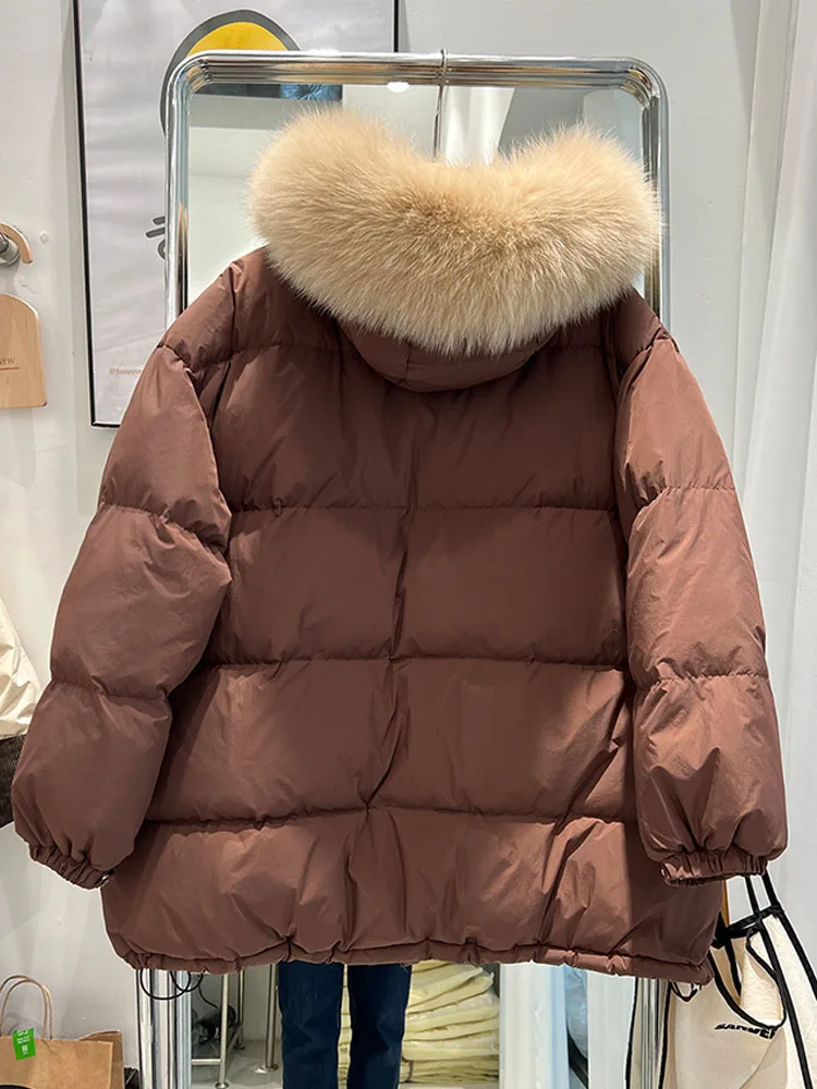 Women 2023 Winter New Korean Loose White Duck Down Coats Female Big Fur Collar Jackets Ladies Short Thick Warm Overcoats
Women 2023 Winter New Korean Loose White Duck Down Coats Female Big Fur Collar Jackets Ladies Short Thick Warm Overcoats