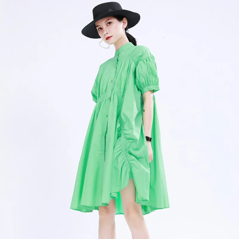 Dress Summer 2024 new feminine thin warm soft wind shirt dress loose pleated irregular large swing dress
Dress Summer 2024 new feminine thin warm soft wind shirt dress loose pleated irregular large swing dress