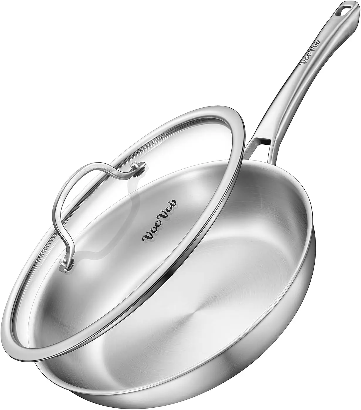 12-Inch Tri-Ply Stainless Steel Frying Pan with Lid, Induction Compatible, Oven and Dishwasher Safe
12-Inch Tri-Ply Stainless Steel Frying Pan with Lid, Induction Compatible, Oven and Dishwasher Safe