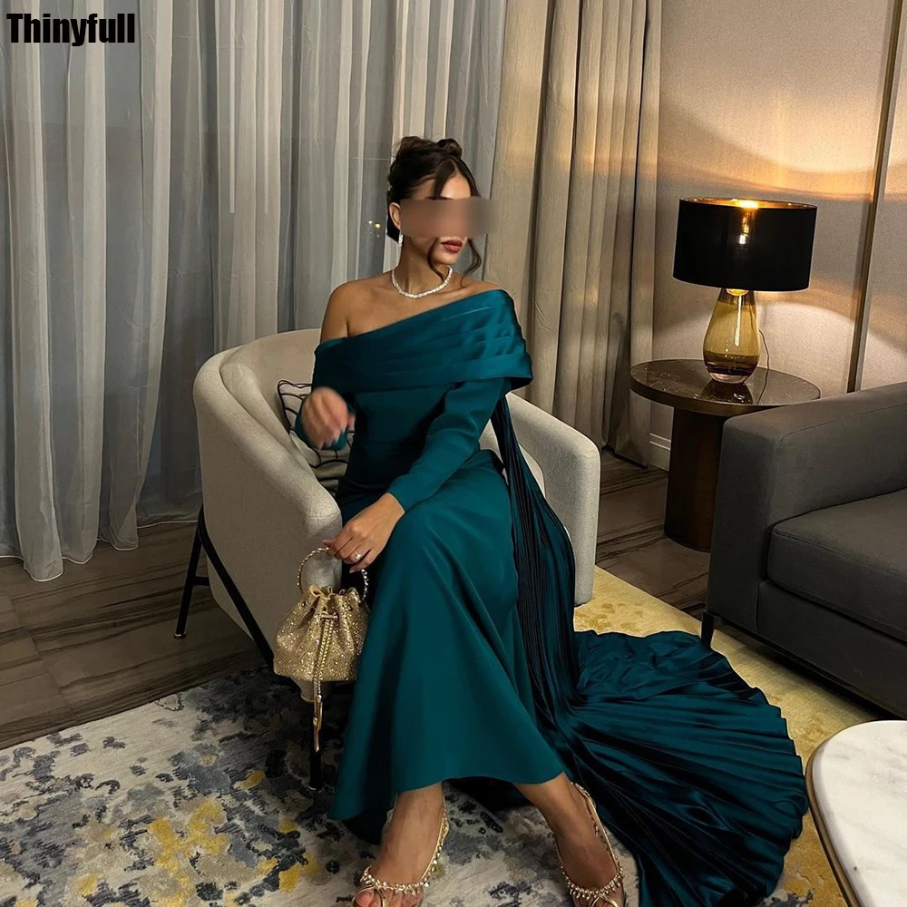 Thinyfull Arabia Satin Prom Dresses Off Shoulder Long Sleeves Evening Party Dress Mermaid Formal Occasion Gown Robe De Soirée
Thinyfull Arabia Satin Prom Dresses Off Shoulder Long Sleeves Evening Party Dress Mermaid Formal Occasion Gown Robe De Soirée