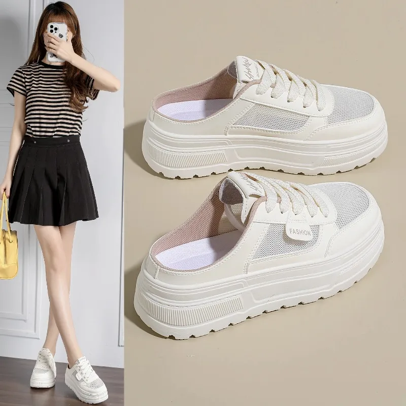 2026 New Summer Women Breathable Mesh White Shoes All-Match Thick Bottom Light Casual Shoes Half Slippers Outdoor Wear
2026 New Summer Women Breathable Mesh White Shoes All-Match Thick Bottom Light Casual Shoes Half Slippers Outdoor Wear