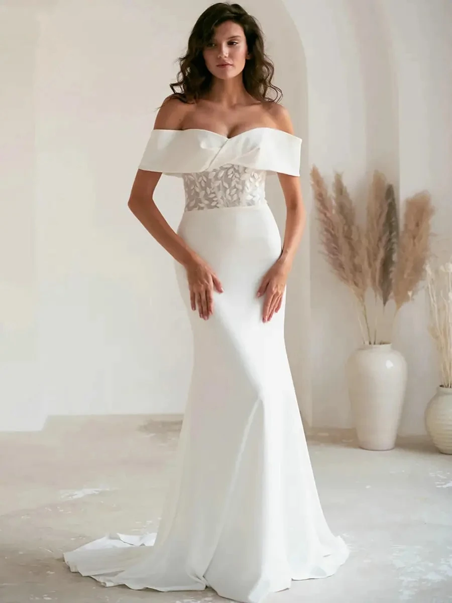 Gorgeous Wedding Dresses Off The Shoulder Bridal Robes For Formal Party Satin Gown Lace Applique Vintage Vestidos De Novia 2024
Gorgeous Wedding Dresses Off The Shoulder Bridal Robes For Formal Party Satin Gown Lace Applique Vintage Vestidos De Novia 2024