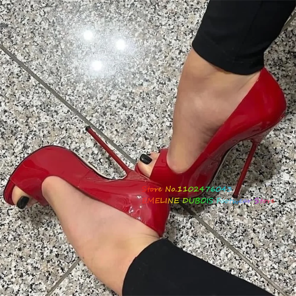 Red Patent Leather Extreme High Heels Women Sexy Open Toe Stiletto Heel Slip On Solid Color Nightclub Dress Zapatos Para Mujere
Red Patent Leather Extreme High Heels Women Sexy Open Toe Stiletto Heel Slip On Solid Color Nightclub Dress Zapatos Para Mujere
