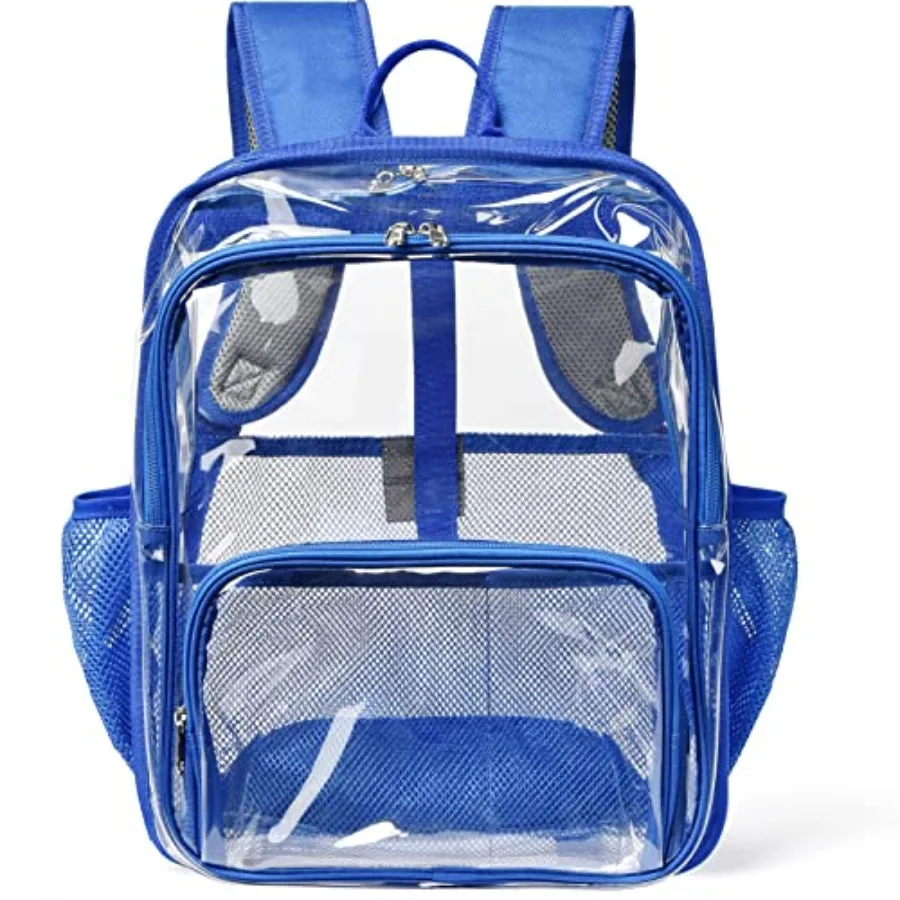 Clear Backpack, 15'' Clear Backpacks for School Heavy Duty See Through Bookbag Multi-pocket PVC Backpack for Men Women, Blue
Clear Backpack, 15'' Clear Backpacks for School Heavy Duty See Through Bookbag Multi-pocket PVC Backpack for Men Women, Blue