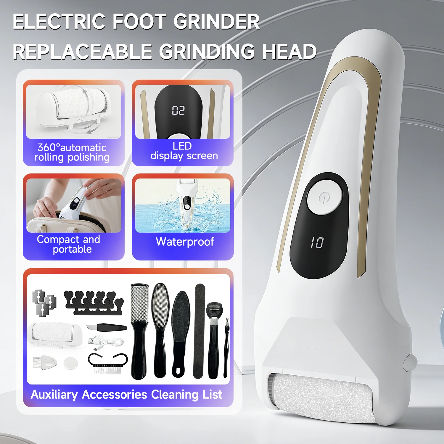 Портативный электрический USB-скрабер для ног для удаления омертвевшей кожи, белый и черный, профессиональный инструмент для легкого домашнего ухода за ногами
Портативный электрический USB-скрабер для ног для удаления омертвевшей кожи, белый и черный, профессиональный инструмент для легкого домашнего ухода за ногами