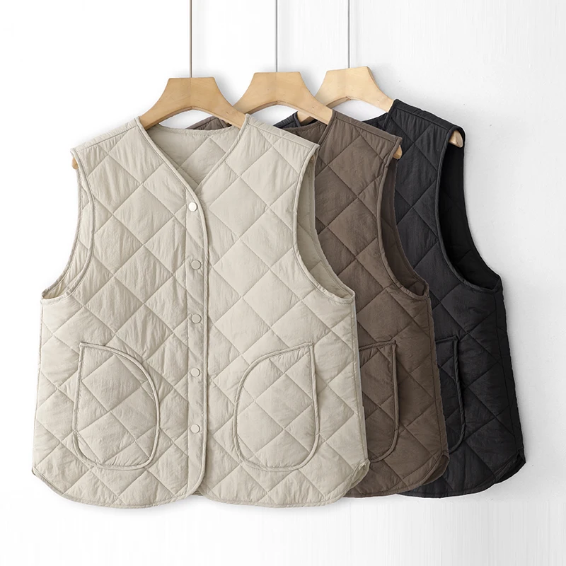 Casual Lightweight Pure Color Zipper ket Vest Women's Autumn Winter New Sle Versatile Stitched Jaet Thin Cotton k B...
Casual Lightweight Pure Color Zipper ket Vest Women's Autumn Winter New Sle Versatile Stitched Jaet Thin Cotton k B...