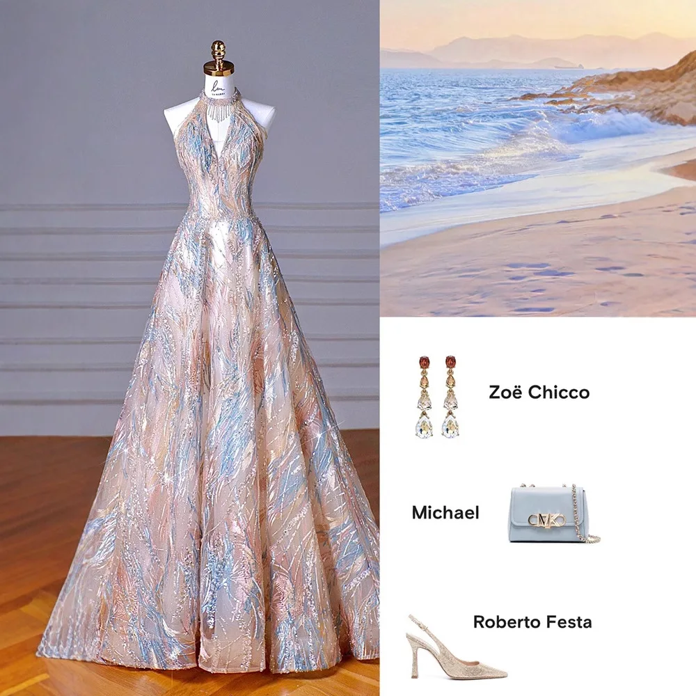 L & P DQL Studio Потрясающее вечернее платье с лямкой на шее и открытой спиной, платья для выпускного вечера, блестящие блестки, расшитое бисером вечернее платье, реальные фотографии
L & P DQL Studio Потрясающее вечернее платье с лямкой на шее и открытой спиной, платья для выпускного вечера, блестящие блестки, расшитое бисером вечернее платье, реальные фотографии