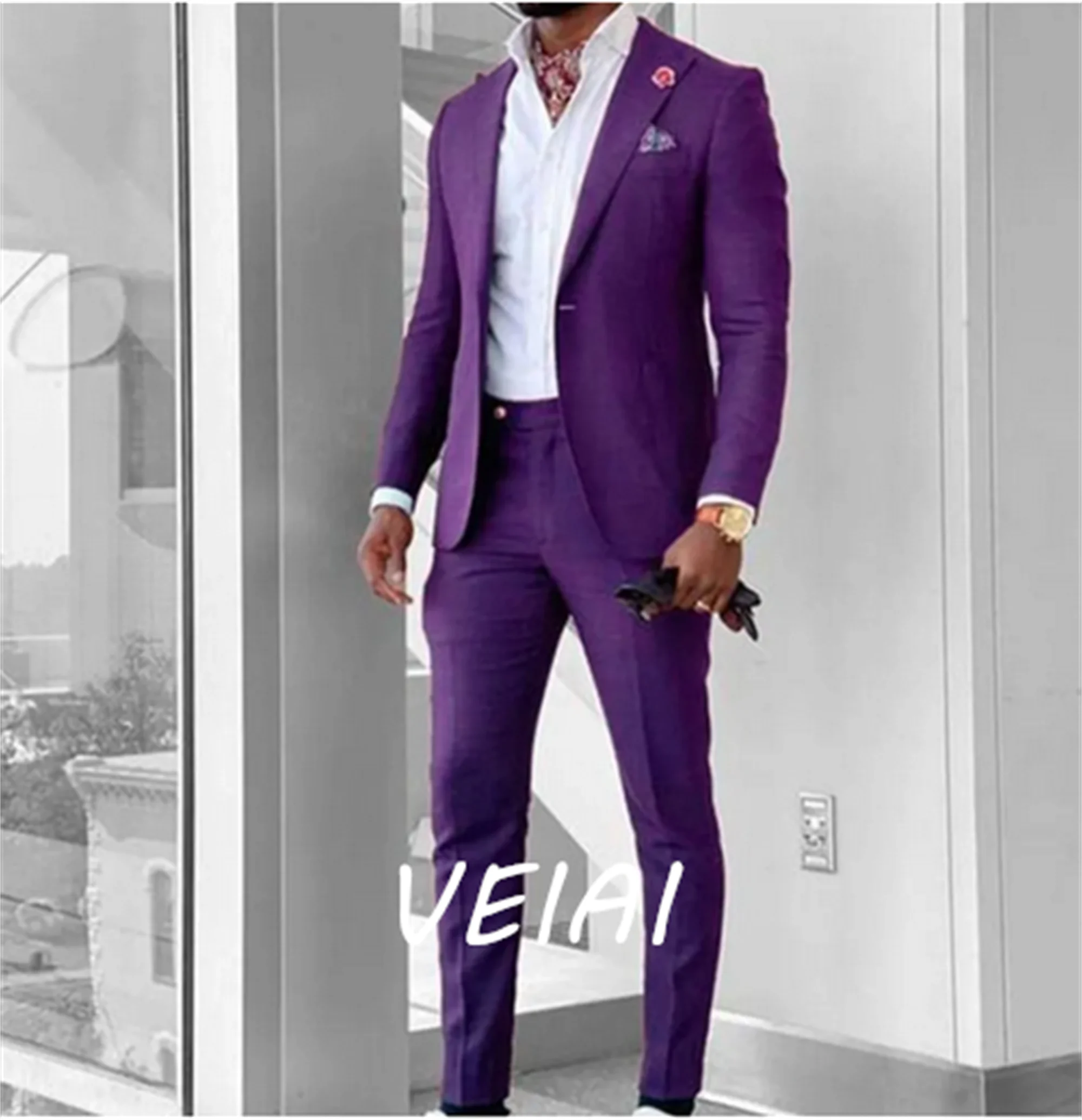 Мужские костюмы по индивидуальному заказу, свадебный комплект для жениха, фиолетовый пиджак, куртка, брюки, комплект из 2 предметов, деловой деловой классический костюм, облегающий Te
Мужские костюмы по индивидуальному заказу, свадебный комплект для жениха, фиолетовый пиджак, куртка, брюки, комплект из 2 предметов, деловой деловой классический костюм, облегающий Te