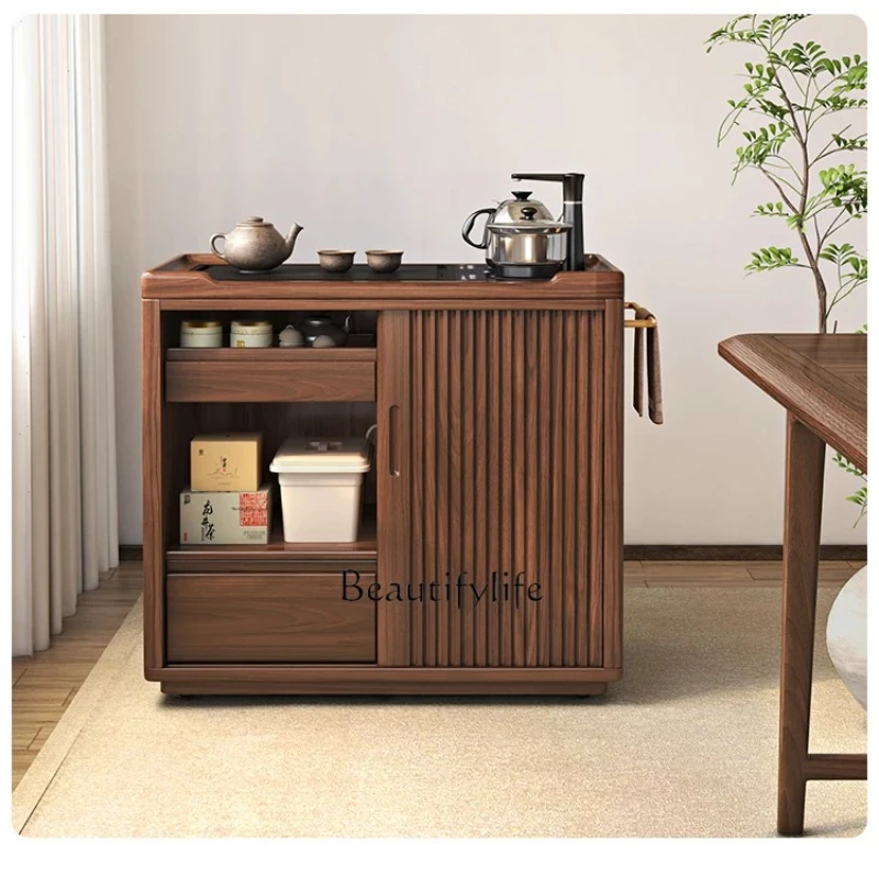 Solid wood tea cabinet kettle integrated simple modern small tea table with wheels
Solid wood tea cabinet kettle integrated simple modern small tea table with wheels