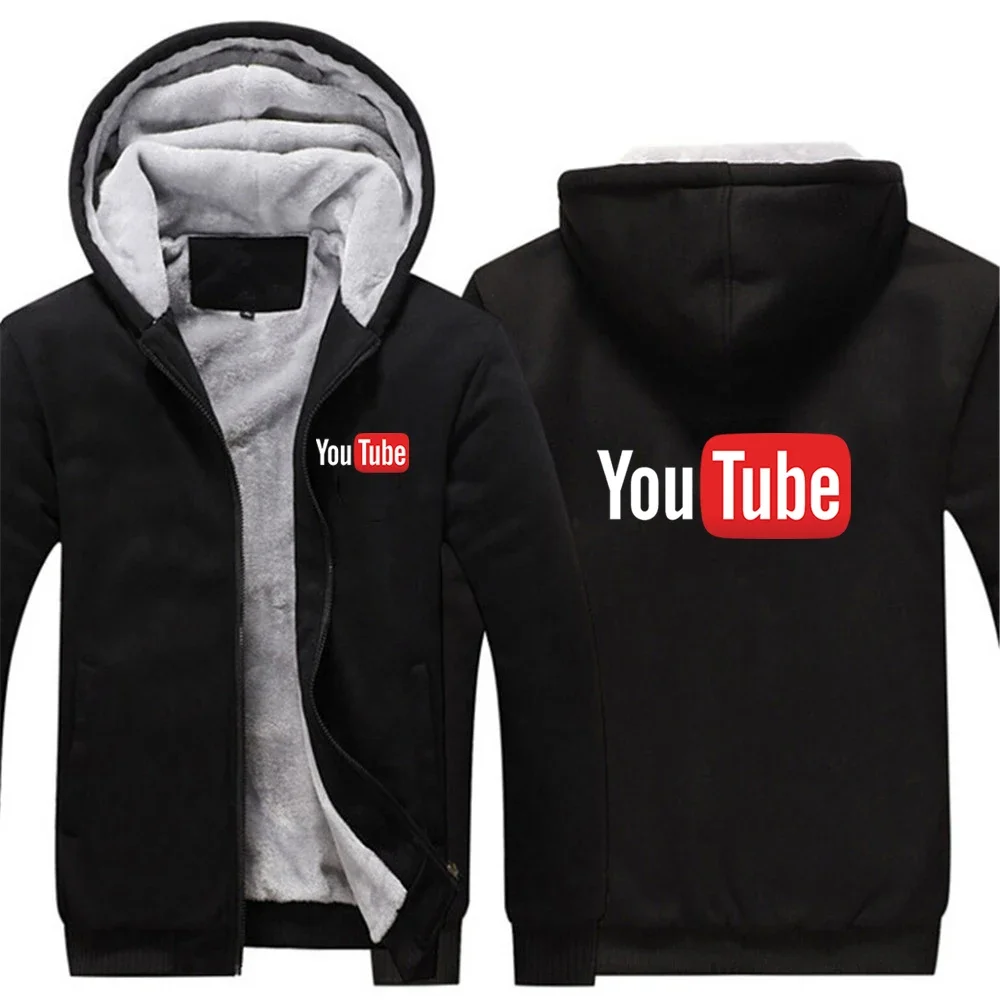 2024 Autumn Winter Men's You Tube Logo Print Cold Prevention Warm Comfortable Zipper Streetwear Casual Hooded Thickened Hoodies
2024 Autumn Winter Men's You Tube Logo Print Cold Prevention Warm Comfortable Zipper Streetwear Casual Hooded Thickened Hoodies
