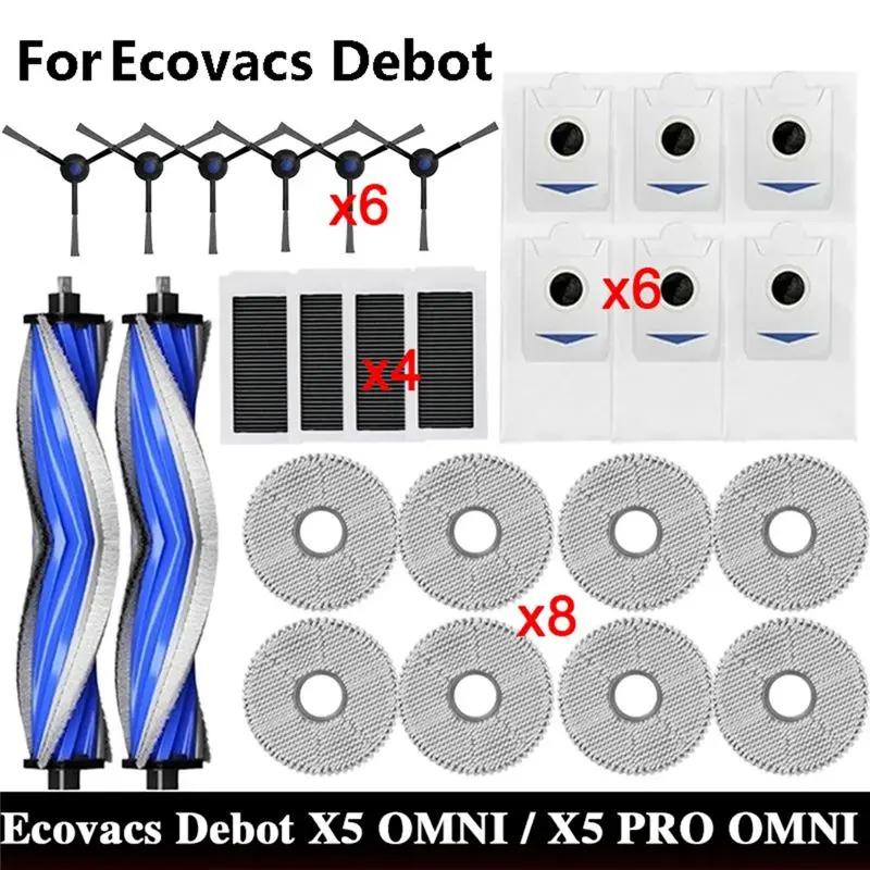 Качественные аксессуары Benchmade для Ecovacs X5 OMNI / X5 PRO OMNI: мешок для пыли, основная и боковые щетки
Качественные аксессуары Benchmade для Ecovacs X5 OMNI / X5 PRO OMNI: мешок для пыли, основная и боковые щетки