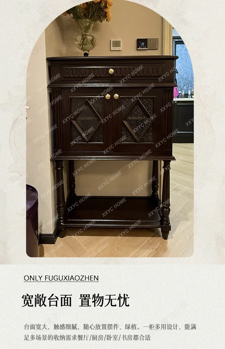 Medieval solid wood carving flower entrance entrance cabinet French retro wall side table partition decorative cabinet
Medieval solid wood carving flower entrance entrance cabinet French retro wall side table partition decorative cabinet
