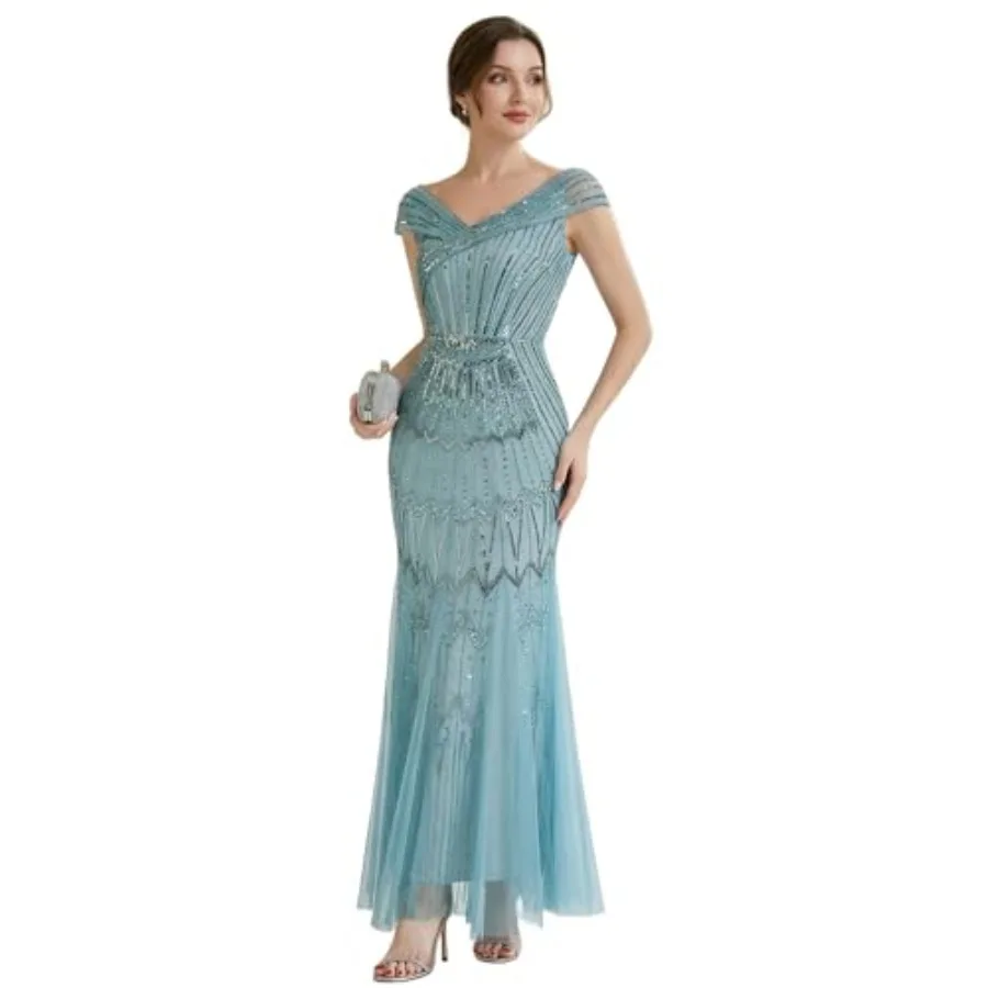 Ever-Pretty Women's V-Neck Formal Evening Dress Mermaid Sequin Embroidered Mother of Bride Dresses Ball Gowns 0277
Ever-Pretty Women's V-Neck Formal Evening Dress Mermaid Sequin Embroidered Mother of Bride Dresses Ball Gowns 0277