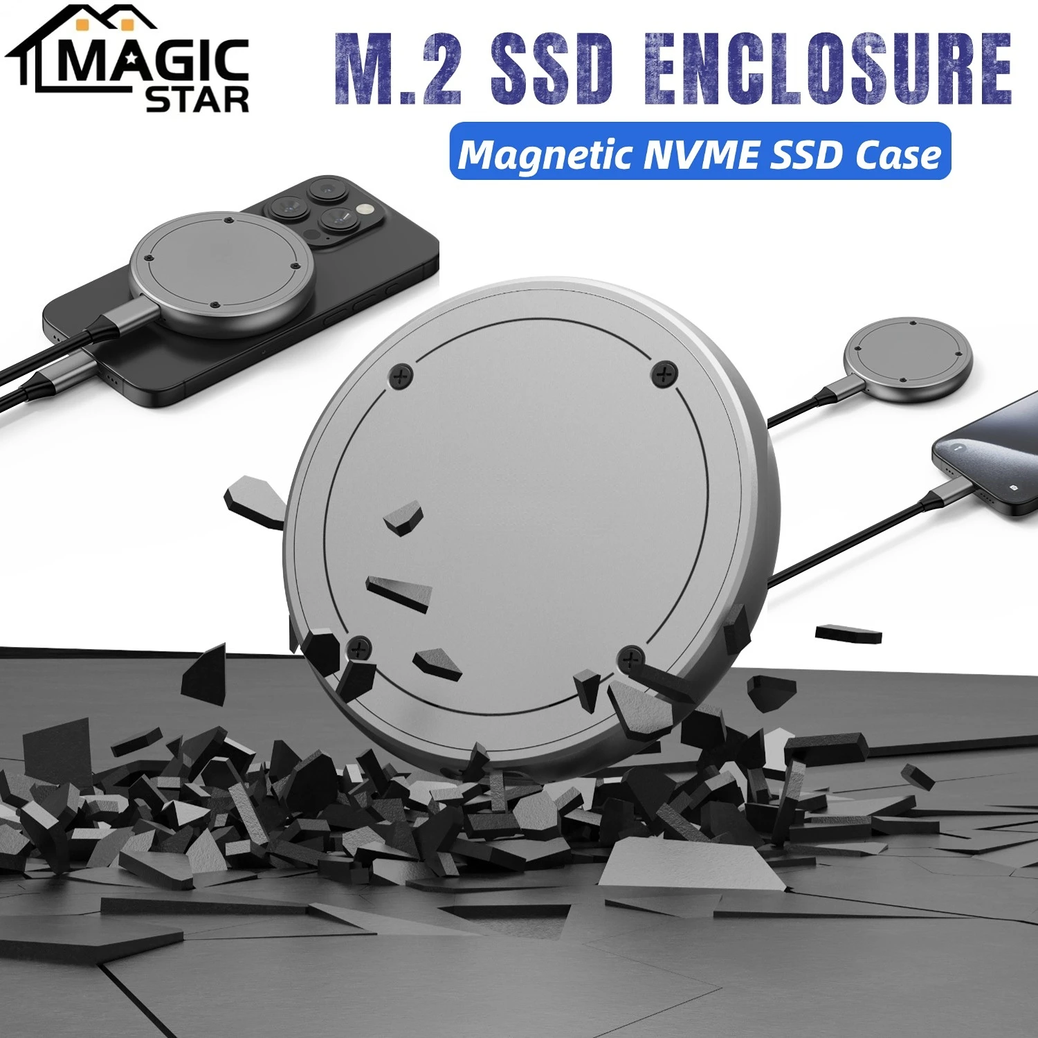 Magnetic M.2 2230 2242 NVMe mobile phone external hard drive enclosure,10Gbps SSD enclosure,Type-C interface,USB 3.1,for tablets
Magnetic M.2 2230 2242 NVMe mobile phone external hard drive enclosure,10Gbps SSD enclosure,Type-C interface,USB 3.1,for tablets