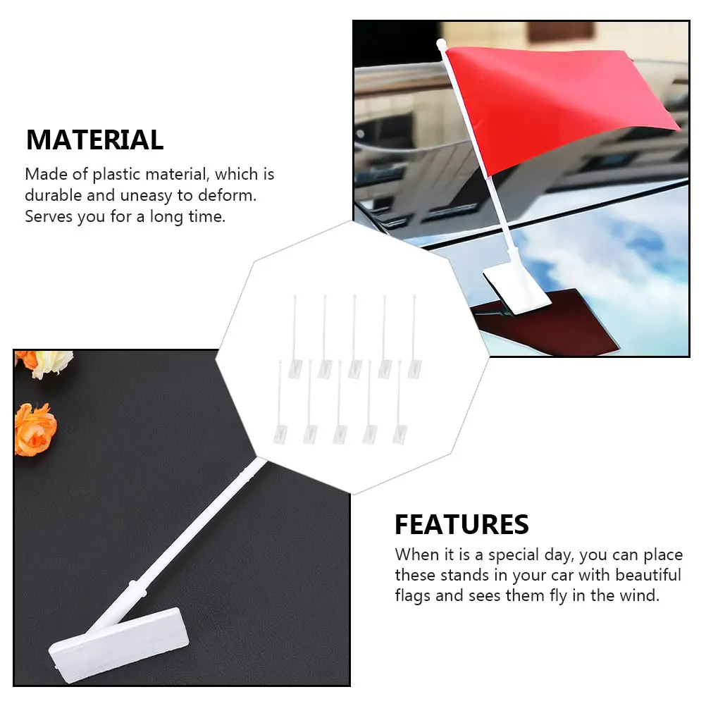 15Pcs Car Window Flag Poles Plastic Sticky Adhesive Flag Holders Sturdy Banner Brackets for Car Exterior Decoration
15Pcs Car Window Flag Poles Plastic Sticky Adhesive Flag Holders Sturdy Banner Brackets for Car Exterior Decoration