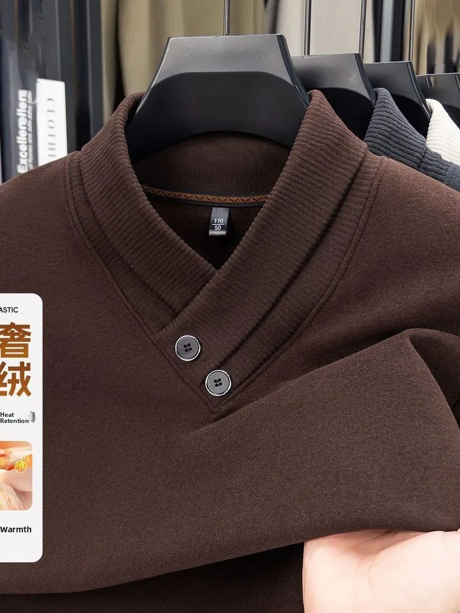 Утепленная мужская толстовка с длинными рукавами, модная зимняя теплая толстовка с воротником-стойкой, бархатная толстовка с пуговицами, повседневный топ
Утепленная мужская толстовка с длинными рукавами, модная зимняя теплая толстовка с воротником-стойкой, бархатная толстовка с пуговицами, повседневный топ