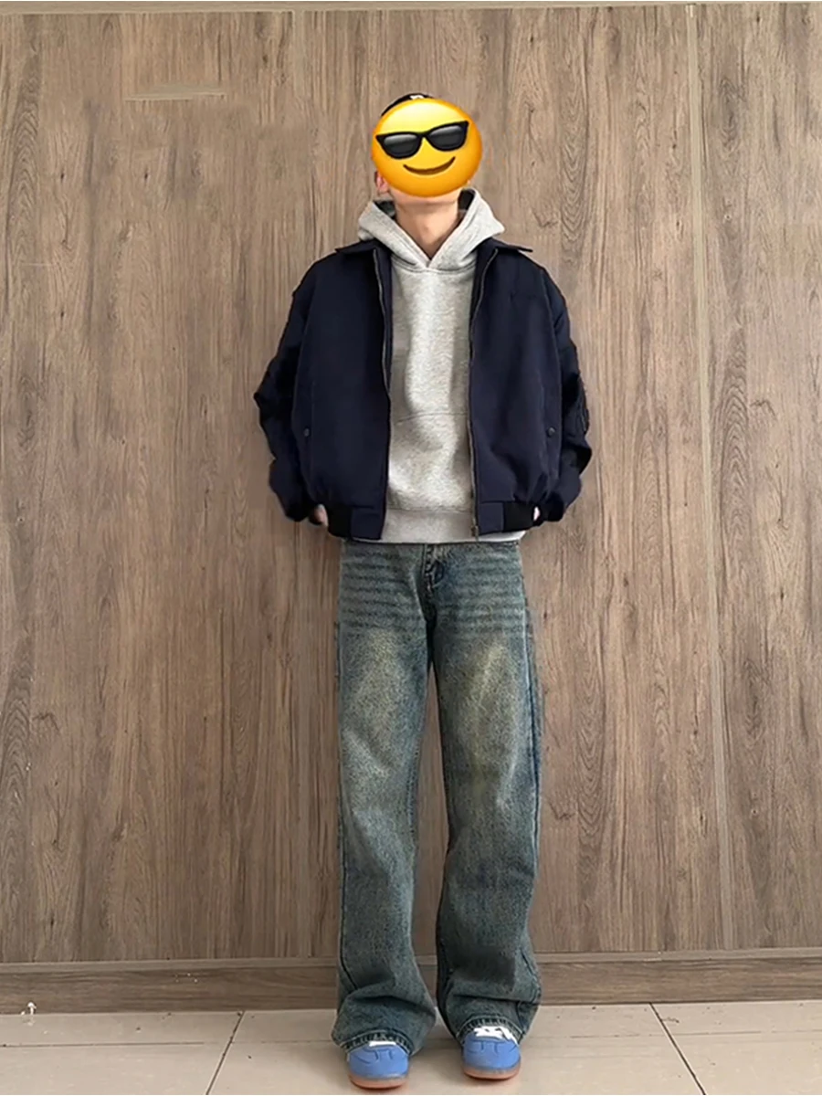 Retro Blue Fce Lined Men's Jeans Autumn Winter Long Slimming Elastic Wide Leg Straight Cut Trousers Youth Faion Jeans
Retro Blue Fce Lined Men's Jeans Autumn Winter Long Slimming Elastic Wide Leg Straight Cut Trousers Youth Faion Jeans