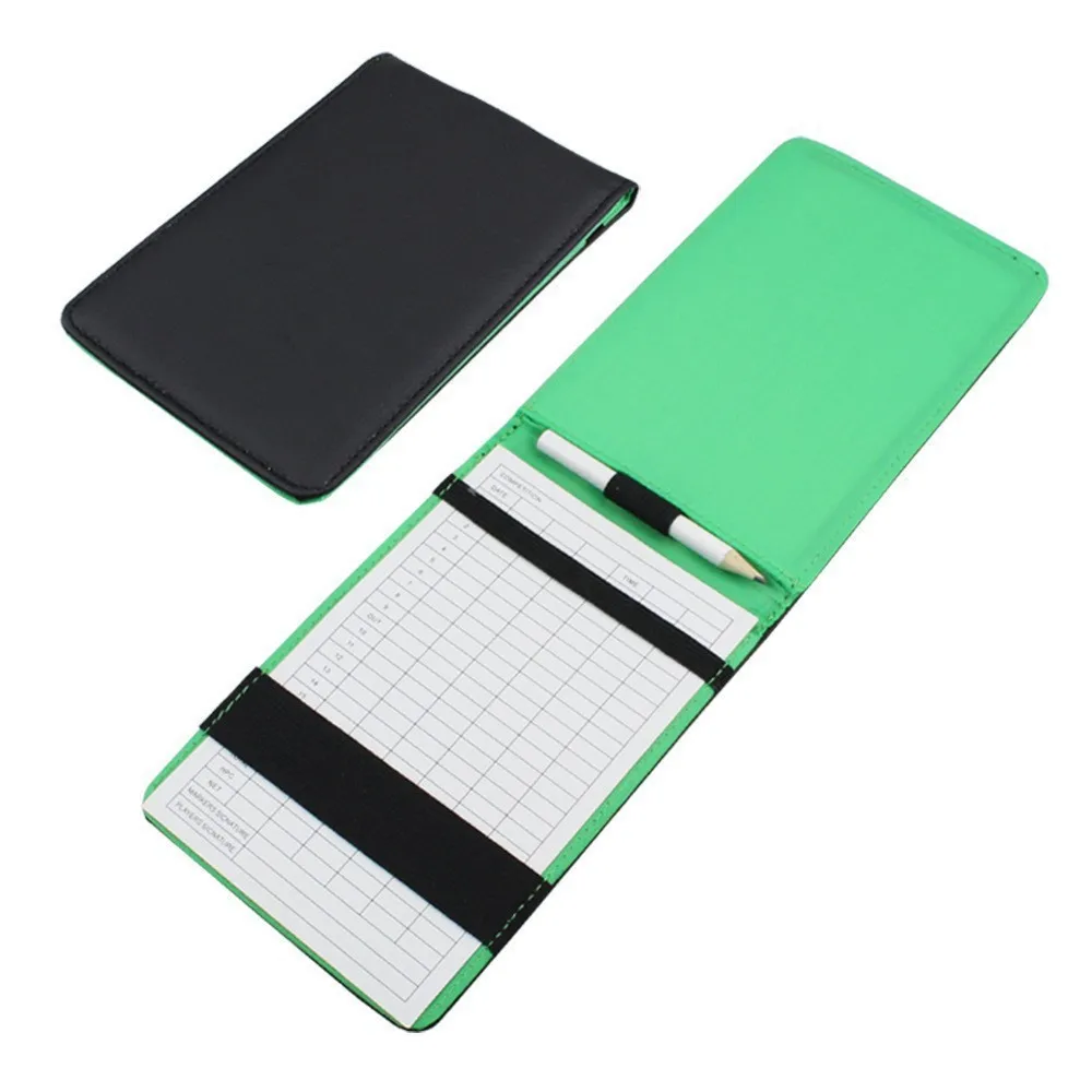 Golf score book, portable game score record book that can hold a pen, PU leather golf score folder
Golf score book, portable game score record book that can hold a pen, PU leather golf score folder