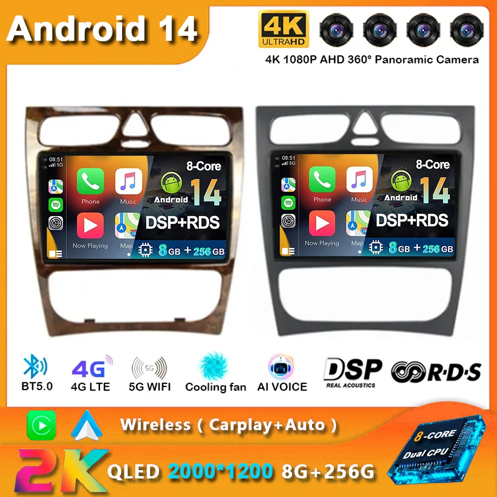 Android 14 Car Radio For Mercedes Benz C-Class W209 W203 C200 C320 C350 CLK 2002 - 2005 Navigation GPS Multimedia Player Stereo
Android 14 Car Radio For Mercedes Benz C-Class W209 W203 C200 C320 C350 CLK 2002 - 2005 Navigation GPS Multimedia Player Stereo
