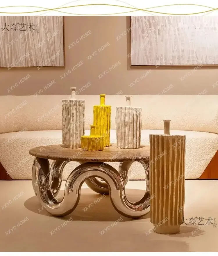 Office round wave coffee table meeting guests to negotiate light luxury high-end coffee table
Office round wave coffee table meeting guests to negotiate light luxury high-end coffee table