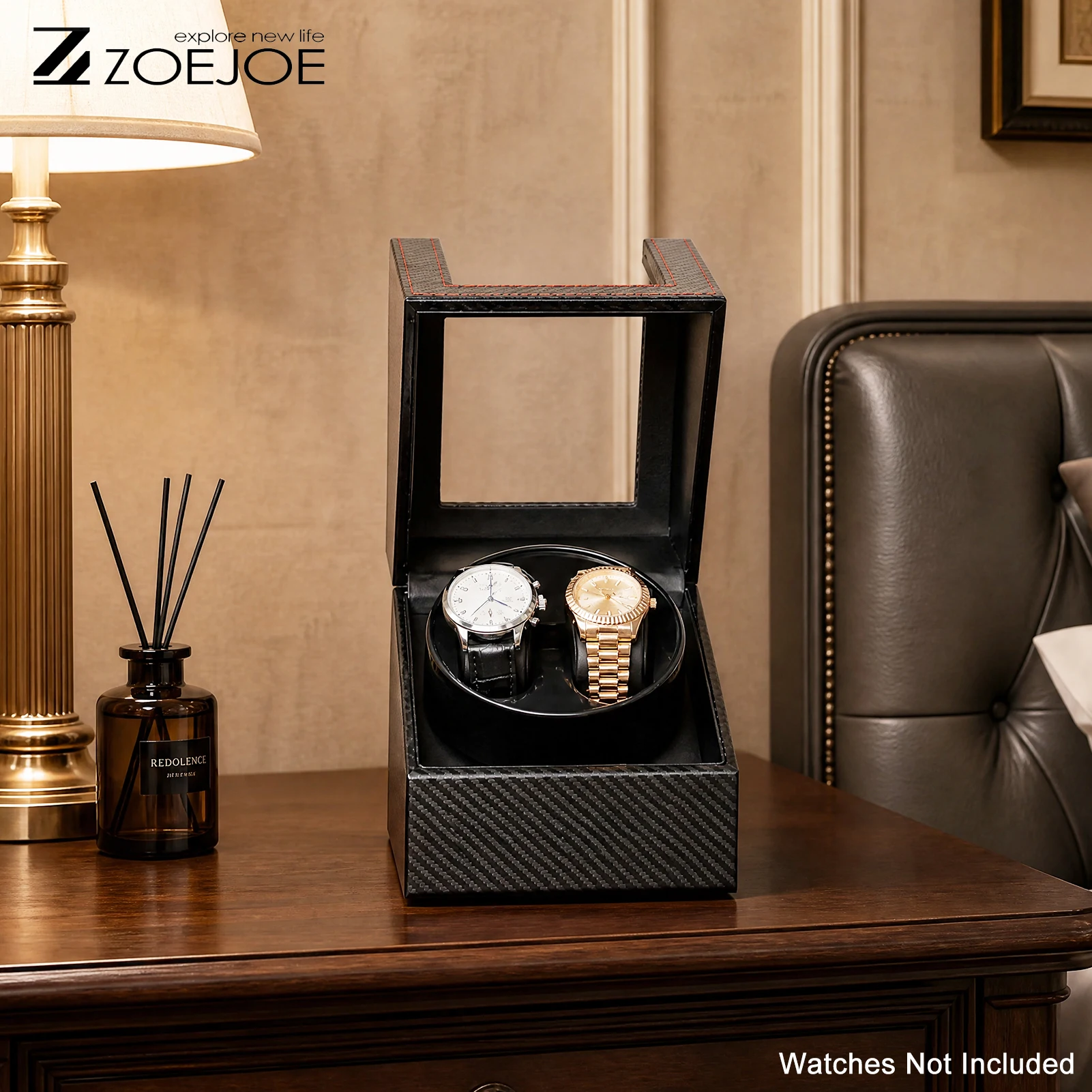 ZOEJOE 2+0 Watch Winder, Carbon Fiber Texture, Quiet Motor, Compact Size, Automatic Mechanical Watch Storage Box for Men Women
ZOEJOE 2+0 Watch Winder, Carbon Fiber Texture, Quiet Motor, Compact Size, Automatic Mechanical Watch Storage Box for Men Women