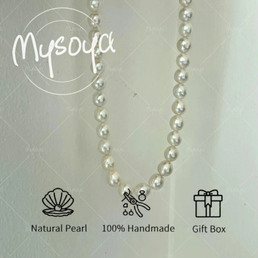Ожерелье MYSOYA из крупных белых жемчужин 9-11 мм с подарочной коробкой, подарок на день рождения, свадебное украшение, подарок для него/нее
Ожерелье MYSOYA из крупных белых жемчужин 9-11 мм с подарочной коробкой, подарок на день рождения, свадебное украшение, подарок для него/нее