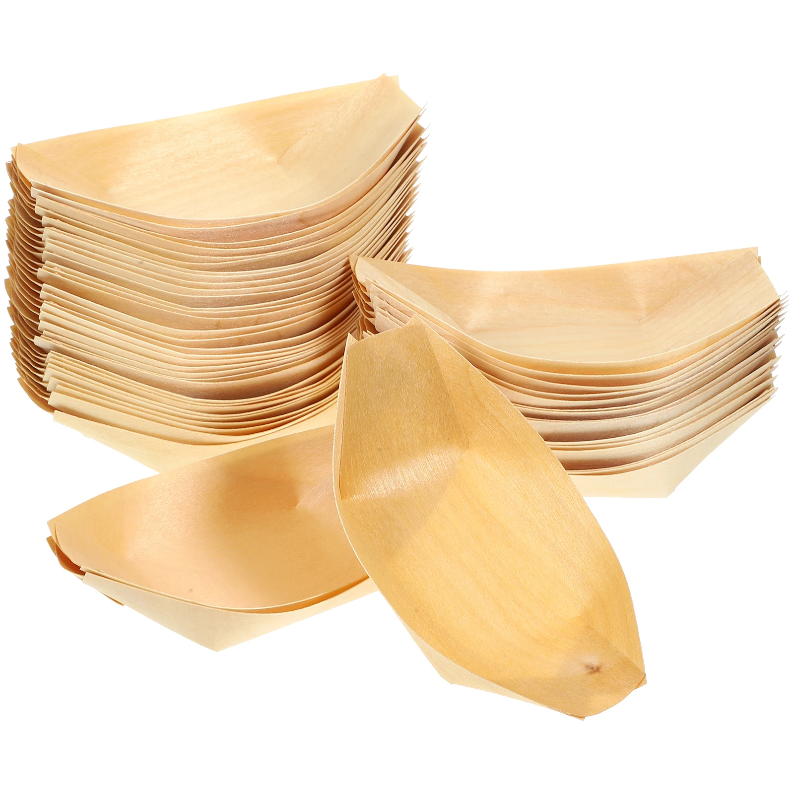 50 Pcs Boat Shaped Wooden Snack Tray Disposable Food Tray Birch Wood Serving Platter for Parties Picnics BBQs Weddings Catering
50 Pcs Boat Shaped Wooden Snack Tray Disposable Food Tray Birch Wood Serving Platter for Parties Picnics BBQs Weddings Catering