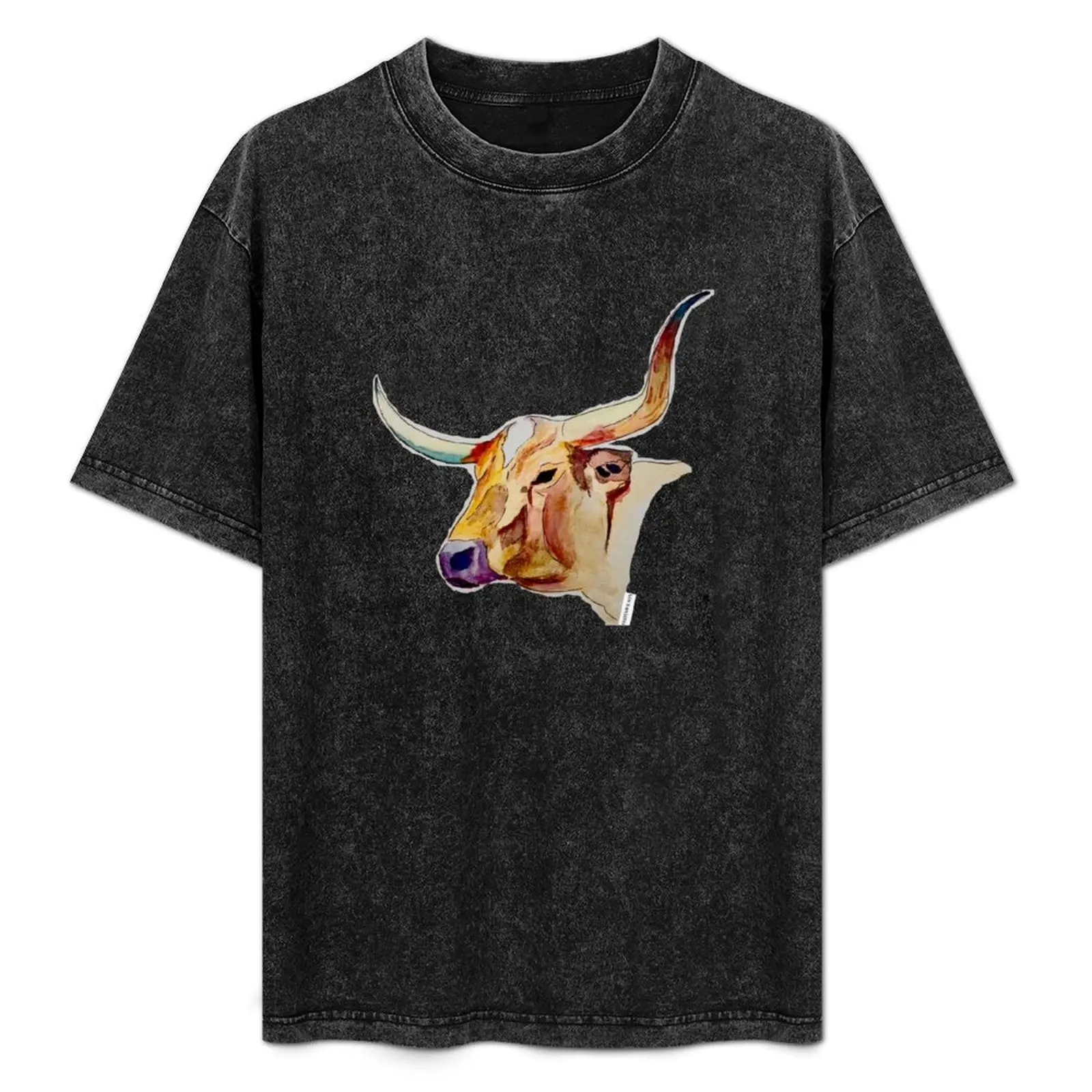 Watercolor Longhorn T-Shirt Outdoor Work Short Sleeve Top
Watercolor Longhorn T-Shirt Outdoor Work Short Sleeve Top