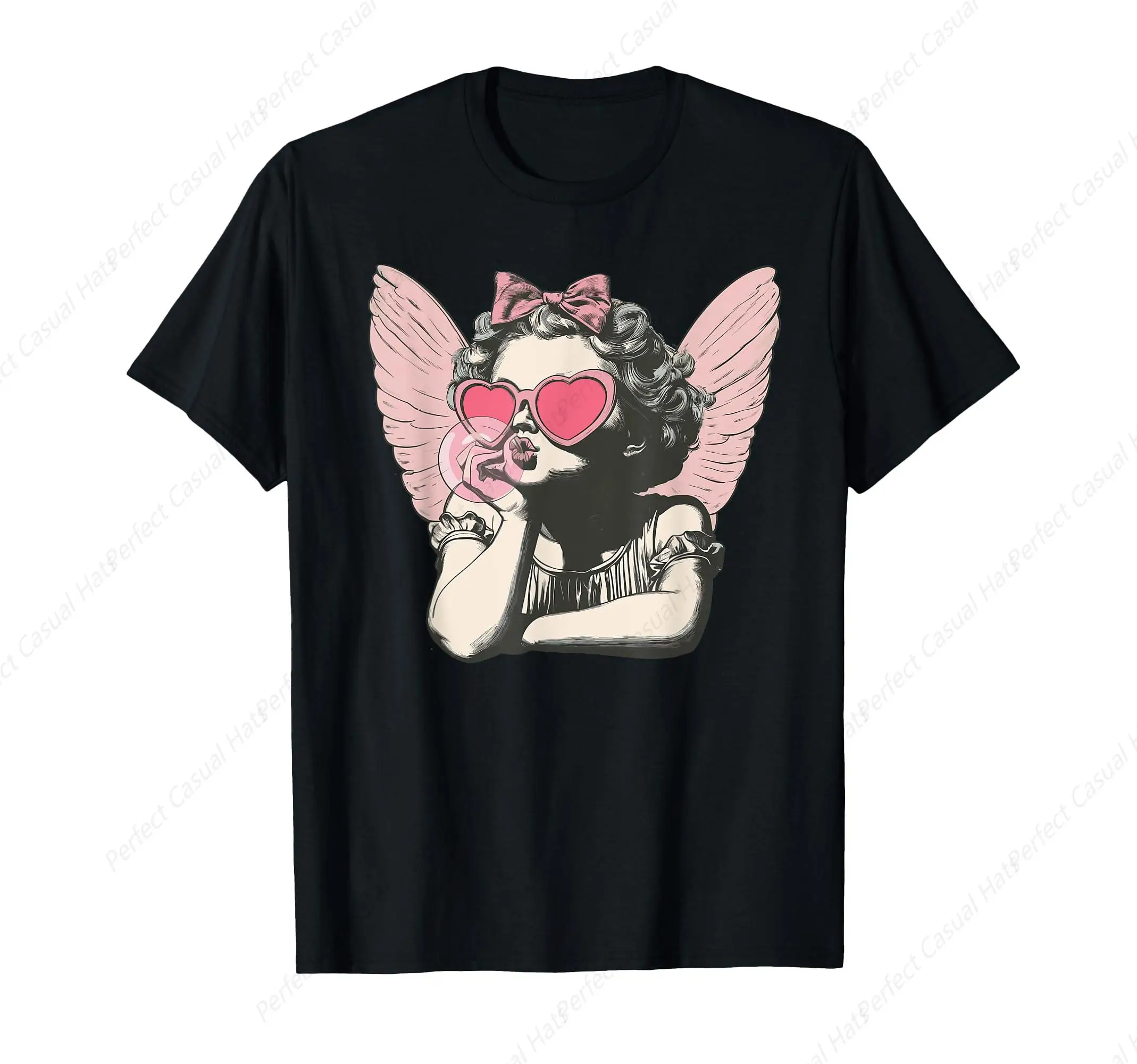 Vintage Cupid Valentine Day Cute Vintage Cupid Blowing Bubble T-Shirt Cotton O-Neck Tee 
Vintage Cupid Valentine Day Cute Vintage Cupid Blowing Bubble T-Shirt Cotton O-Neck Tee