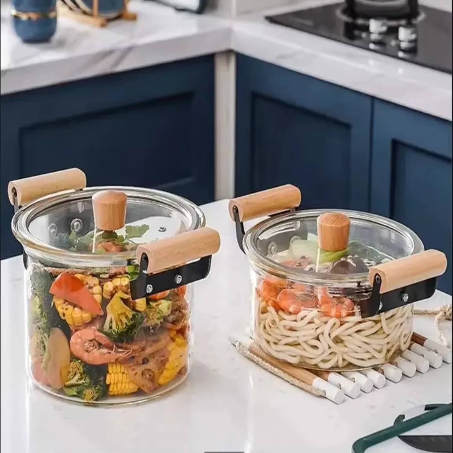 Transparent Glass Pot Heat Resistant Soup Pot Household Kitchen Vegetable Salad Instant Noodle Bowl Kitchen Cookware Pot
Transparent Glass Pot Heat Resistant Soup Pot Household Kitchen Vegetable Salad Instant Noodle Bowl Kitchen Cookware Pot
