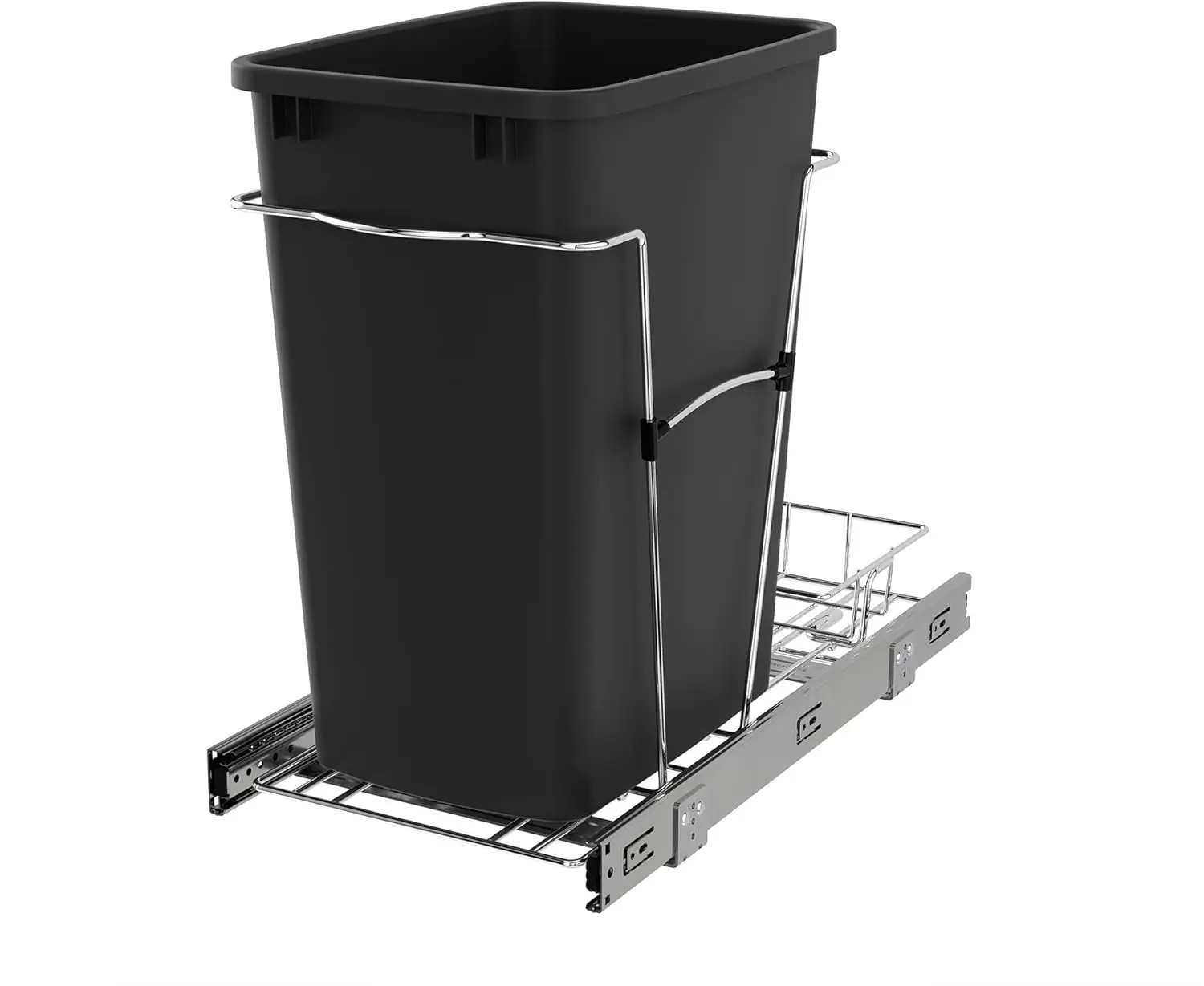 35 Qt Pullout Trash Can for Kitchen Cabinet, Full Extension Slides, Black, 10.46"W x 22"D x 19.25"H
35 Qt Pullout Trash Can for Kitchen Cabinet, Full Extension Slides, Black, 10.46"W x 22"D x 19.25"H
