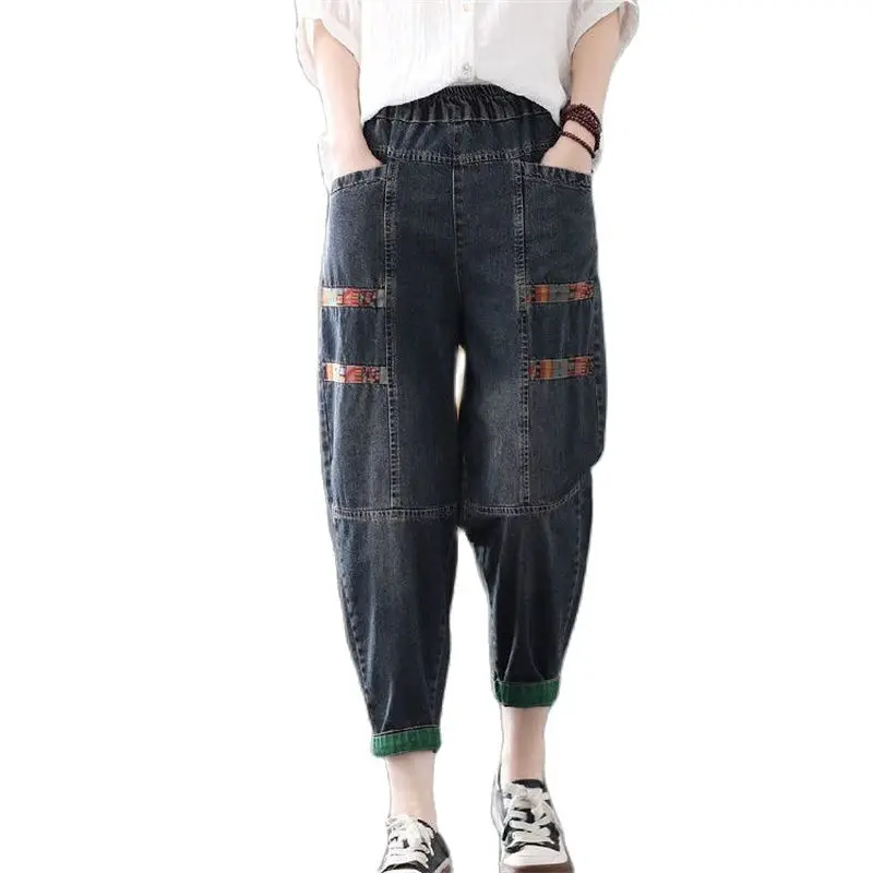 2022 Spring Summer New Western Style Jeans Women's Literary Retro Fashion All-Match Loose Thin Stickers Harlan Dad Pants Trend
2022 Spring Summer New Western Style Jeans Women's Literary Retro Fashion All-Match Loose Thin Stickers Harlan Dad Pants Trend