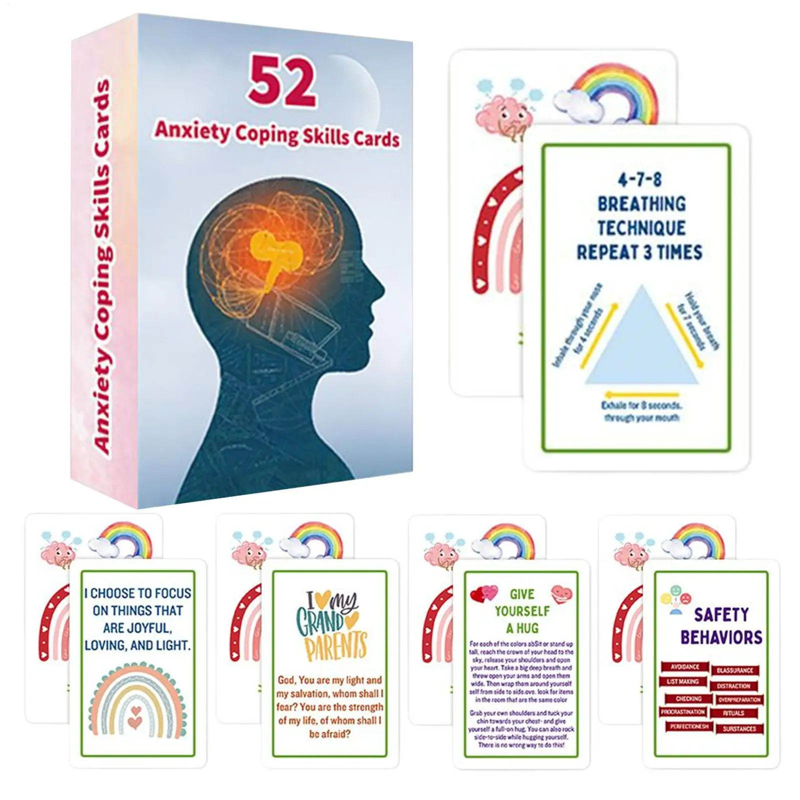 52 Double Sided Mental Health Cards Portable Feelings Emotions Learning Tool for Social Situations Stress Management Mind Brain
52 Double Sided Mental Health Cards Portable Feelings Emotions Learning Tool for Social Situations Stress Management Mind Brain