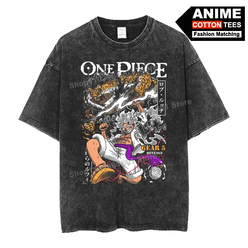 Anime ONE PIECE - Rob Lucci & Luffy Print T Shirt y2k Harajuku Men Women Short Sleeve Cotton Retro Washed Street styl Loose Tees
Anime ONE PIECE - Rob Lucci & Luffy Print T Shirt y2k Harajuku Men Women Short Sleeve Cotton Retro Washed Street styl Loose Tees