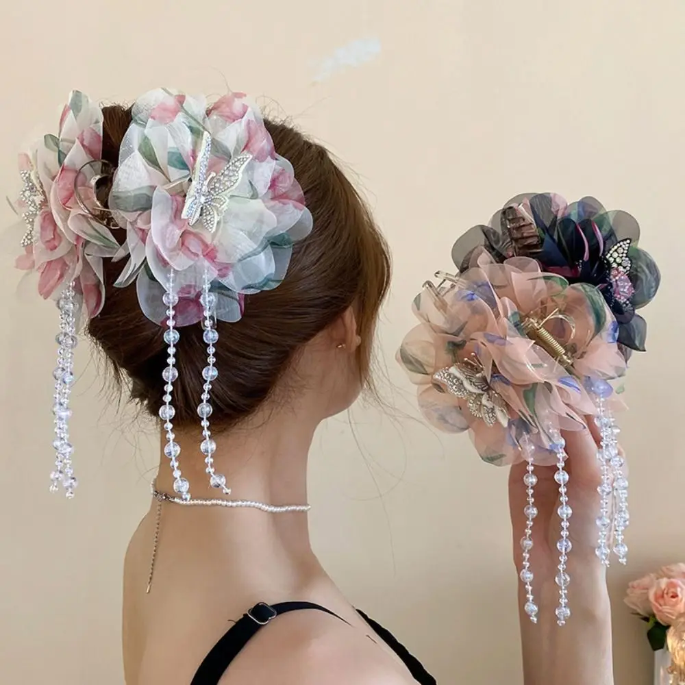 Elegant Flower Butterfly Hairgrips Tassel Mesh Hair Claw Plastic Crab Hair Clips Girl
Elegant Flower Butterfly Hairgrips Tassel Mesh Hair Claw Plastic Crab Hair Clips Girl