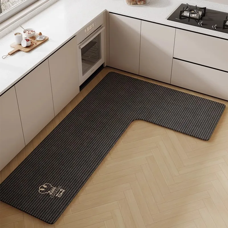 Kitchen Floor Mat Non-slip Waterproof and Dirt-resistant Carpet L-shaped Black Striped Letter Rug Home Decoration Foot Mats 양탄자
Kitchen Floor Mat Non-slip Waterproof and Dirt-resistant Carpet L-shaped Black Striped Letter Rug Home Decoration Foot Mats 양탄자