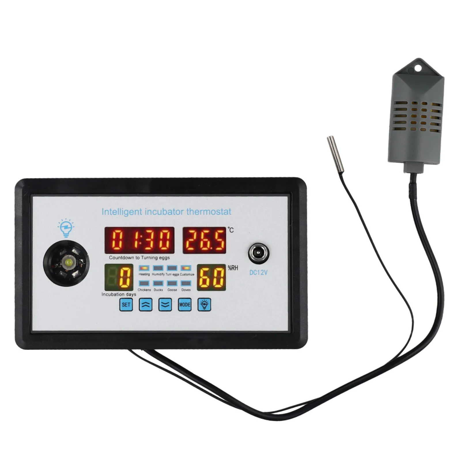 Инкубатор с термостатом и интеллектуальным контролем влажности, с дисплеем температуры, для куриных, утиных, гусиных яиц, абсолютно новый
Инкубатор с термостатом и интеллектуальным контролем влажности, с дисплеем температуры, для куриных, утиных, гусиных яиц, абсолютно новый