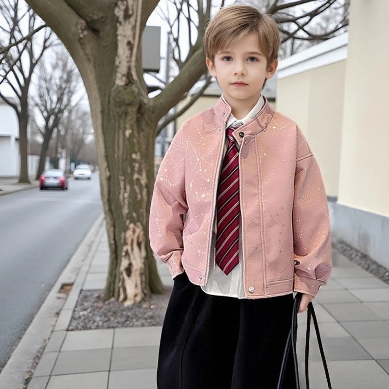 Детское кожаное пальто 2026, весенняя модная розовая байкерская куртка с тиснением для мальчиков и девочек, верхняя одежда из искусственной кожи, стильные детские топы
Детское кожаное пальто 2026, весенняя модная розовая байкерская куртка с тиснением для мальчиков и девочек, верхняя одежда из искусственной кожи, стильные детские топы