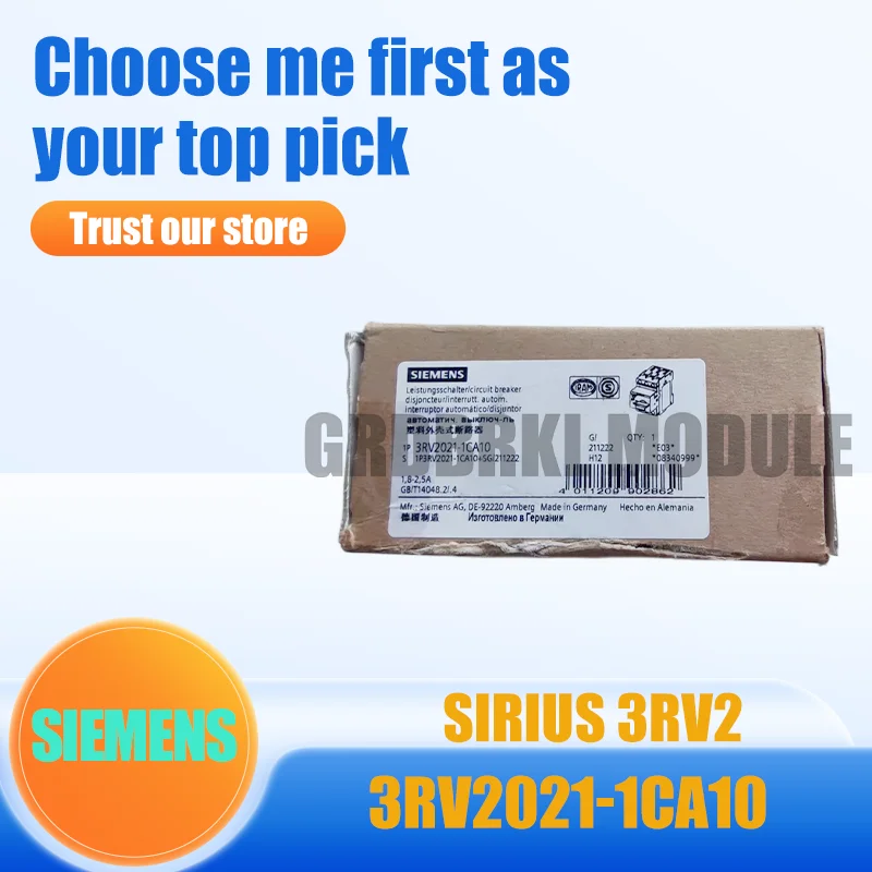 New Original SIEMENS 3RV2021-1CA10 Motor Protection Circuit Breaker 1.8-2.5A
New Original SIEMENS 3RV2021-1CA10 Motor Protection Circuit Breaker 1.8-2.5A