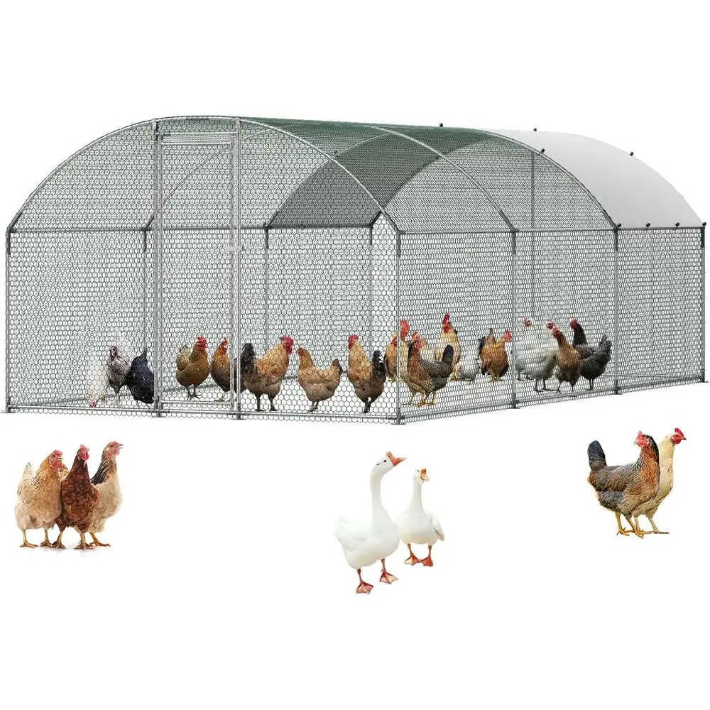 Large Metal Chicken Coop with Run, 19.6 x 9.8 x 6.5 ft Walk in Chicken Runs for Yard with Waterproof Cover, Dome Roof Large Poul
Large Metal Chicken Coop with Run, 19.6 x 9.8 x 6.5 ft Walk in Chicken Runs for Yard with Waterproof Cover, Dome Roof Large Poul