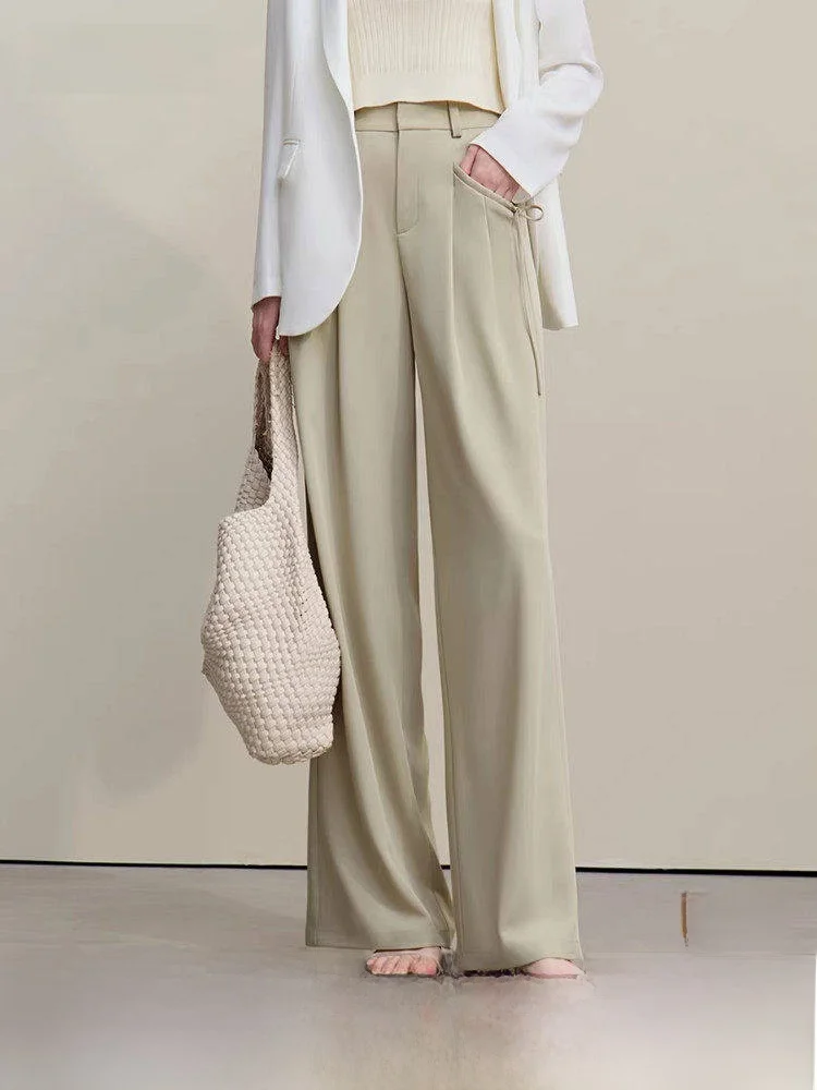 i Spring 2026 Women's Casual Loose Wide Leg Pants Elastic Waist Dstring kets Polyester Fiber Comfortable Long Trousers
i Spring 2026 Women's Casual Loose Wide Leg Pants Elastic Waist Dstring kets Polyester Fiber Comfortable Long Trousers