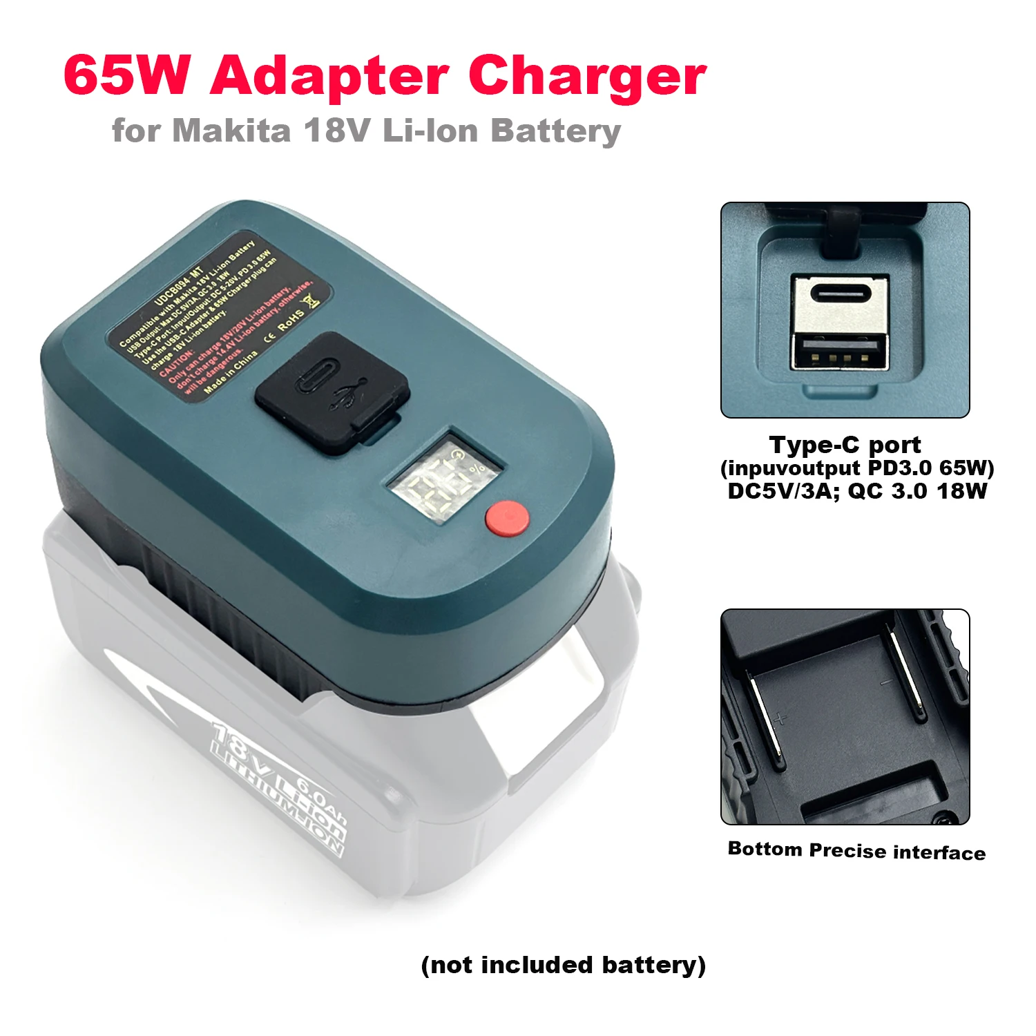 НОВОЕ зарядное устройство-адаптер мощностью 5 Вт для литий-ионного аккумулятора Makita 18 В с портом Type-C и USB-портом, адаптер для обратной зарядки USB-конвертер
НОВОЕ зарядное устройство-адаптер мощностью 5 Вт для литий-ионного аккумулятора Makita 18 В с портом Type-C и USB-портом, адаптер для обратной зарядки USB-конвертер