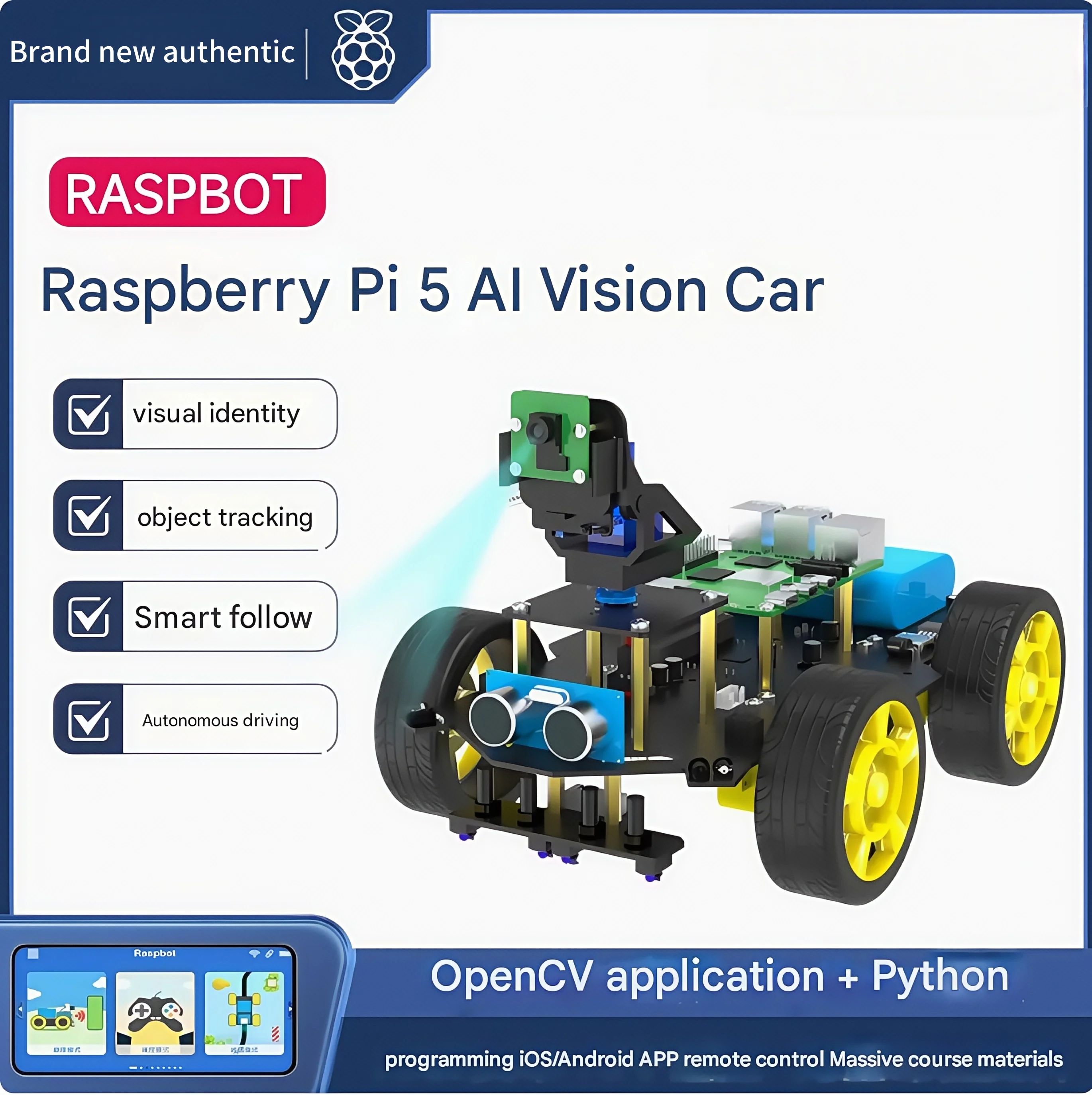 Raspberry Pi 5- Vision Автомобильная плата разработки AI Камера Распознавание видео Робот WIFI Комплект
Raspberry Pi 5- Vision Автомобильная плата разработки AI Камера Распознавание видео Робот WIFI Комплект