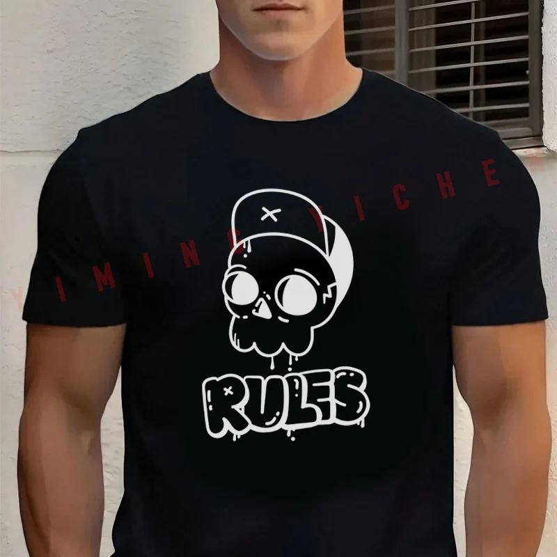 Men's Summer Cotton T-shirt Cartoon Skull With Cap And Rules Graphic Motorcycle Tee Casual Short-sleeve Motorbike Cycling Top
Men's Summer Cotton T-shirt Cartoon Skull With Cap And Rules Graphic Motorcycle Tee Casual Short-sleeve Motorbike Cycling Top