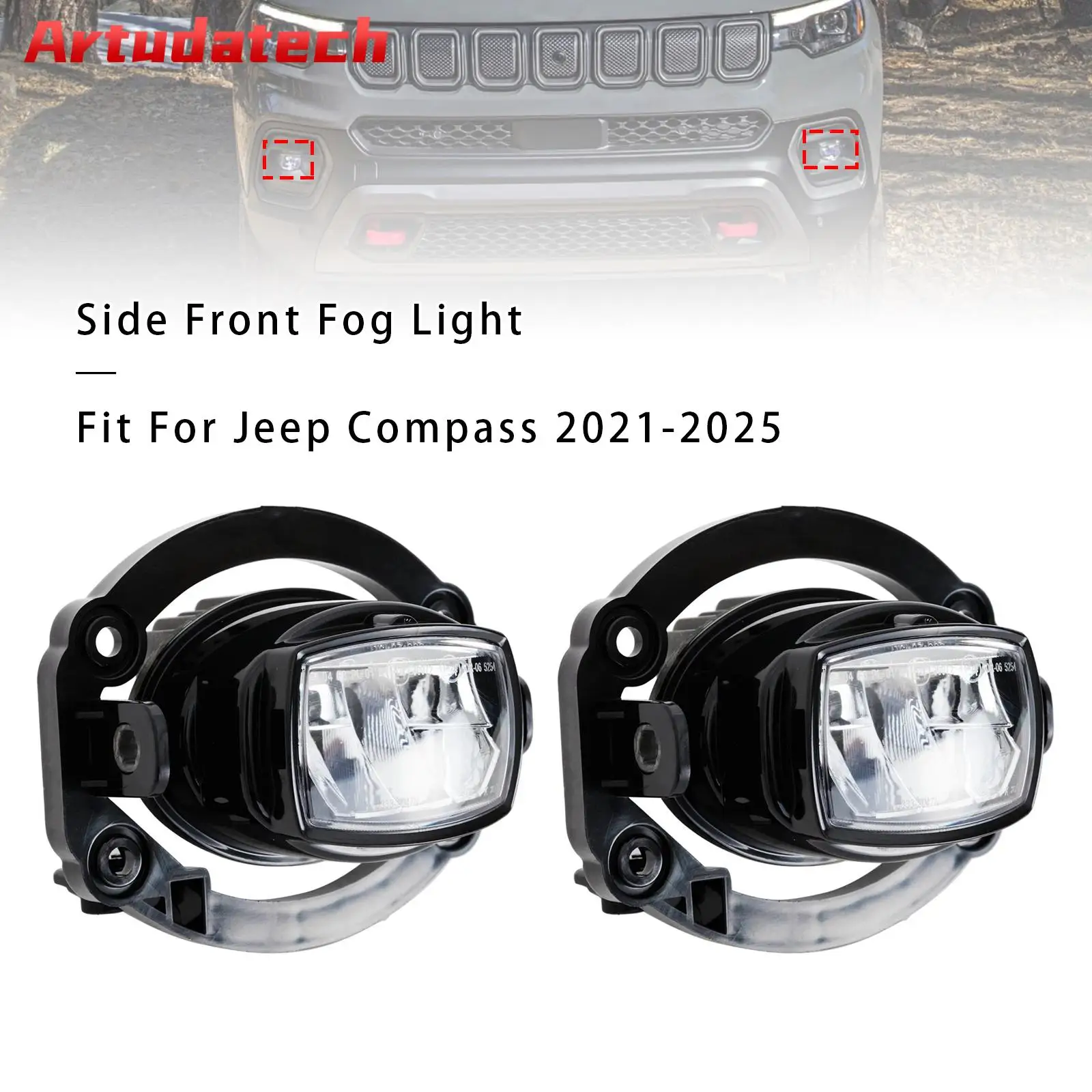 Artudatech светодиодный передний противотуманный фонарь для Jeep Compass 2021-2025 68470159AA автомобильные аксессуары 2022 2023 2024
Artudatech светодиодный передний противотуманный фонарь для Jeep Compass 2021-2025 68470159AA автомобильные аксессуары 2022 2023 2024