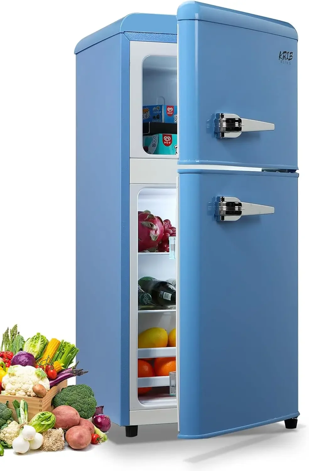 Refrigerator With Freezer,3.5 Cu. Ft Compact Fridge With 2 Doors,7- Level Adjustable Thermostat, Removable Glass Shelves
Refrigerator With Freezer,3.5 Cu. Ft Compact Fridge With 2 Doors,7- Level Adjustable Thermostat, Removable Glass Shelves
